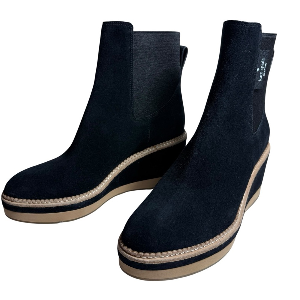 Kate Spade Addison Wedge Bootie | Black Suede | Women’s 9B NWOB